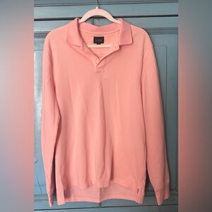 J. Crew Long Sleeve Polo Shirt in Light Pink